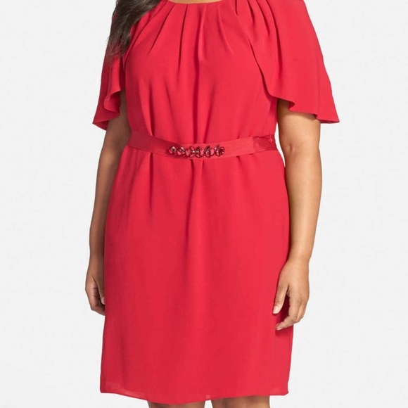 ⭐️Adrianna Papell red cocktail dress. Knee length. - Picture 2 of 5