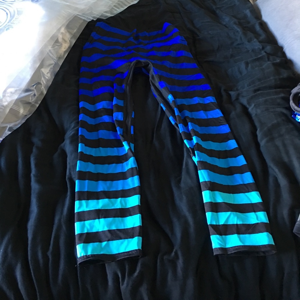 K-DEER blue striped leggings