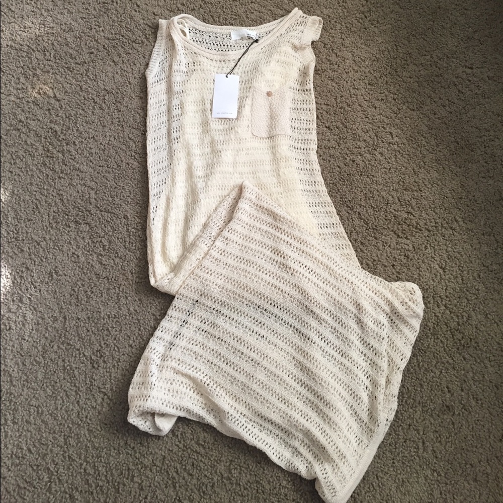 NWT Cream Crochet Maxi Dress w/Tank Under
