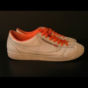 Diesel white leather low top sneakers men's 9