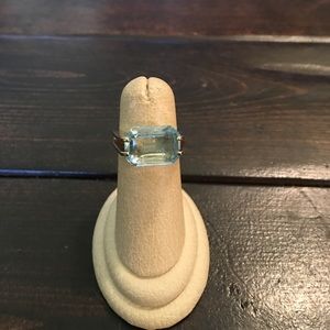 Gold and Blue Rhinestone Ring