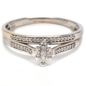 10k diamond wedding ring set 💍