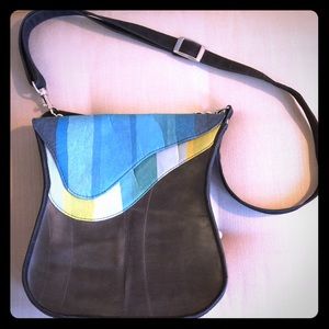 Handmade bag made from recycled tires
