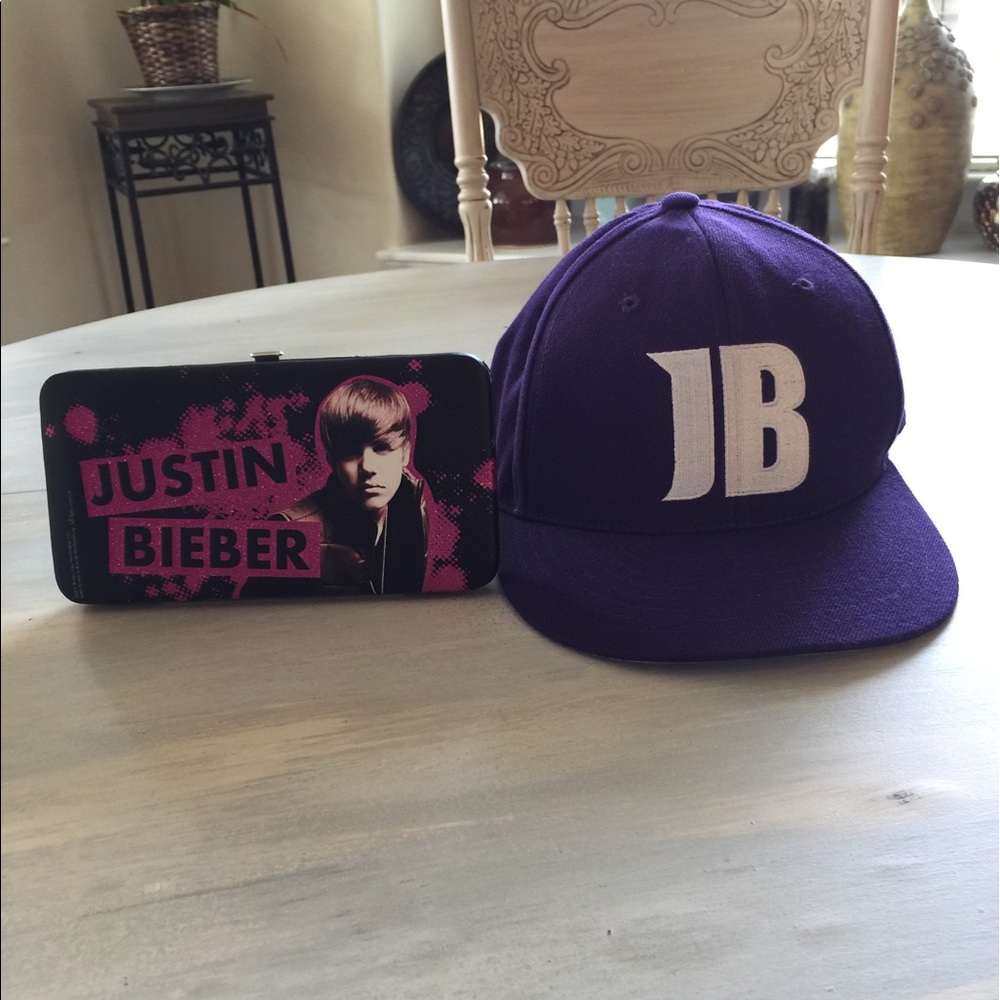 Justin Bieber Wallet and Members Only Hat.