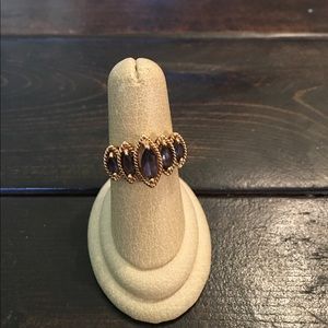 10k Gold and Purple Rhinestone Ring