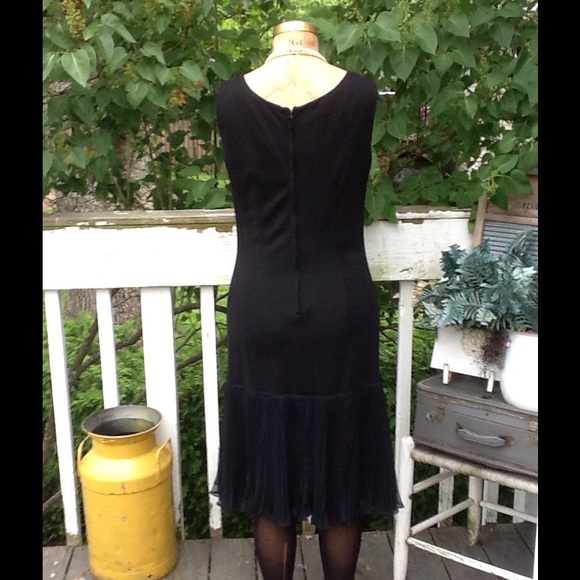 VTG 50s Black Wiggle Dress - Picture 4 of 5