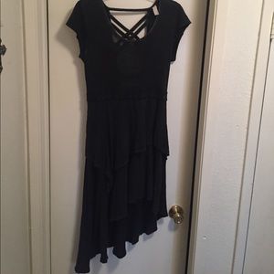 Free People Black/charcoal linen dress