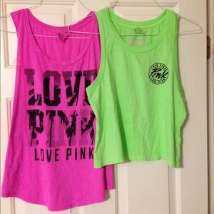 ✔️price drop . Bundle of 2 VS Pink tanks
