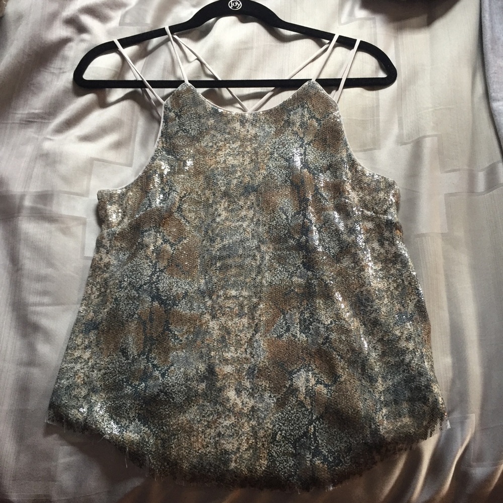 Astr Python Print Sequin Tank - image 3