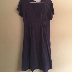 Purple dress with gray embroidery