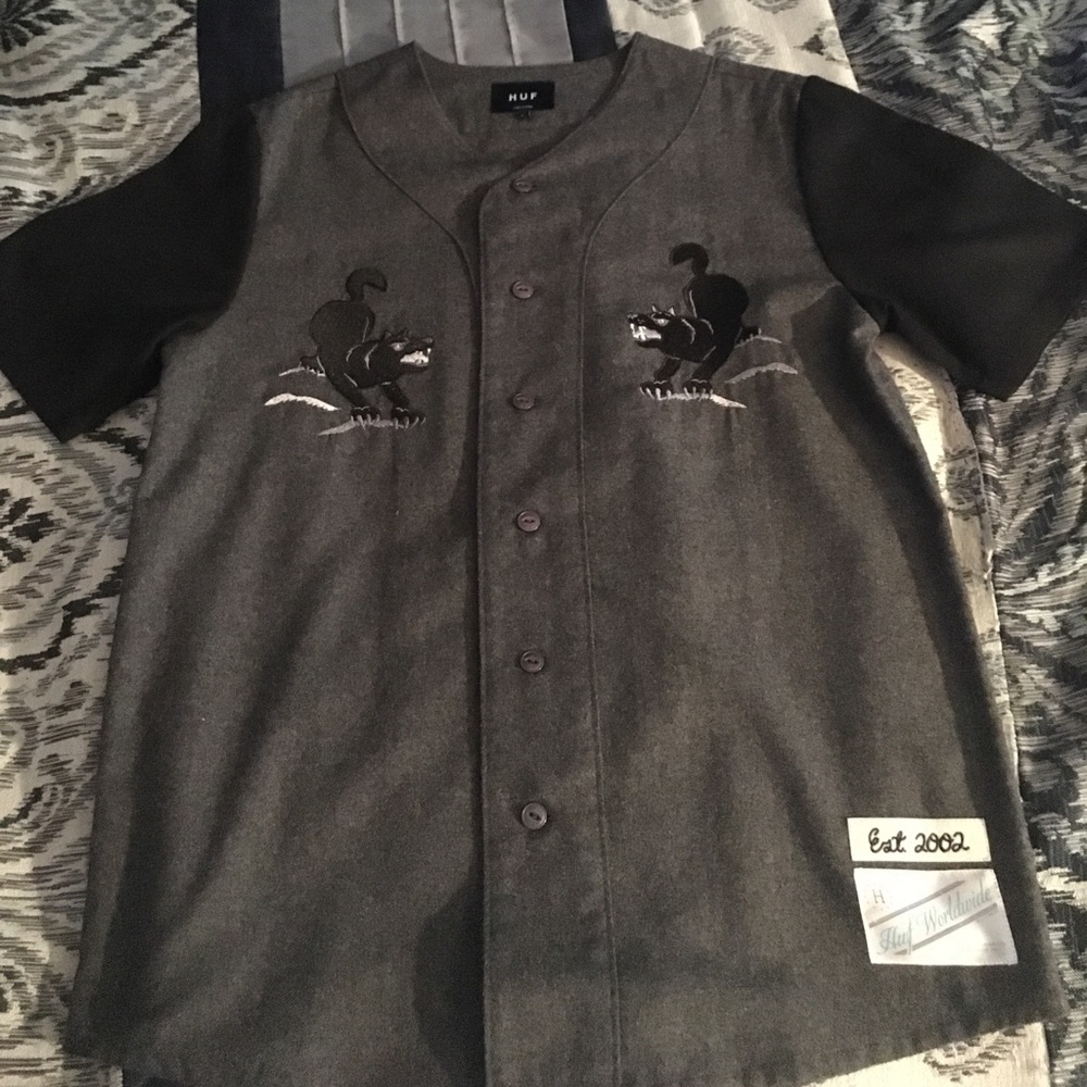 Huf Blackwolf Grey Baseball Jersey