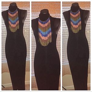 Black mock neck body con dress! Never worn!