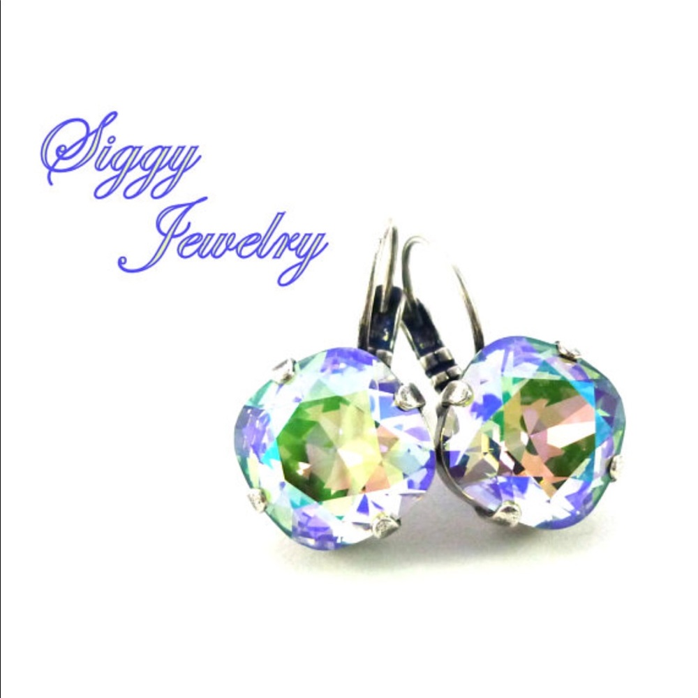 Swarovski Crystal Earrings in 12mm Paradise Shine