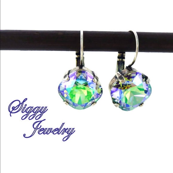 Rhodium and Paradise Shine Convertible 2-in-1 Swarovski Stud Earrings main image 0