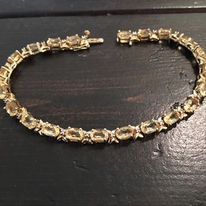 Gold and Yellow Rhinestone Bracelet