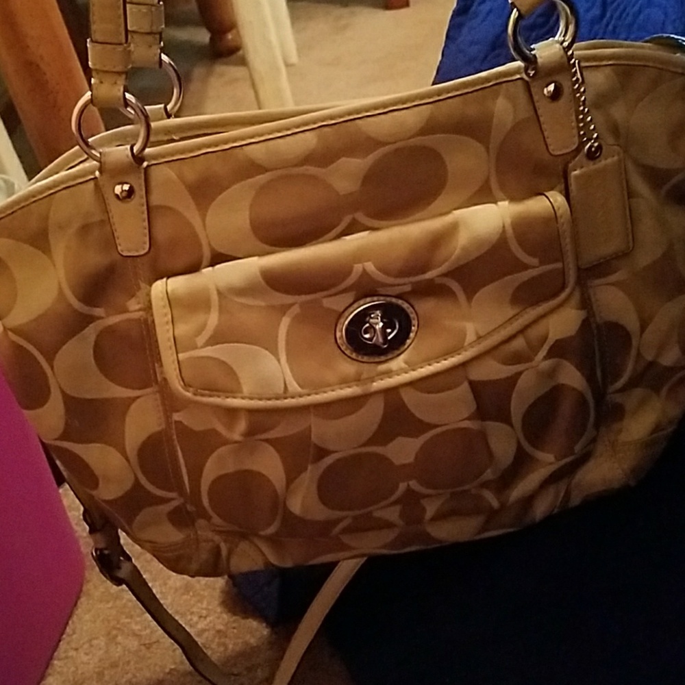 Gold coach purse