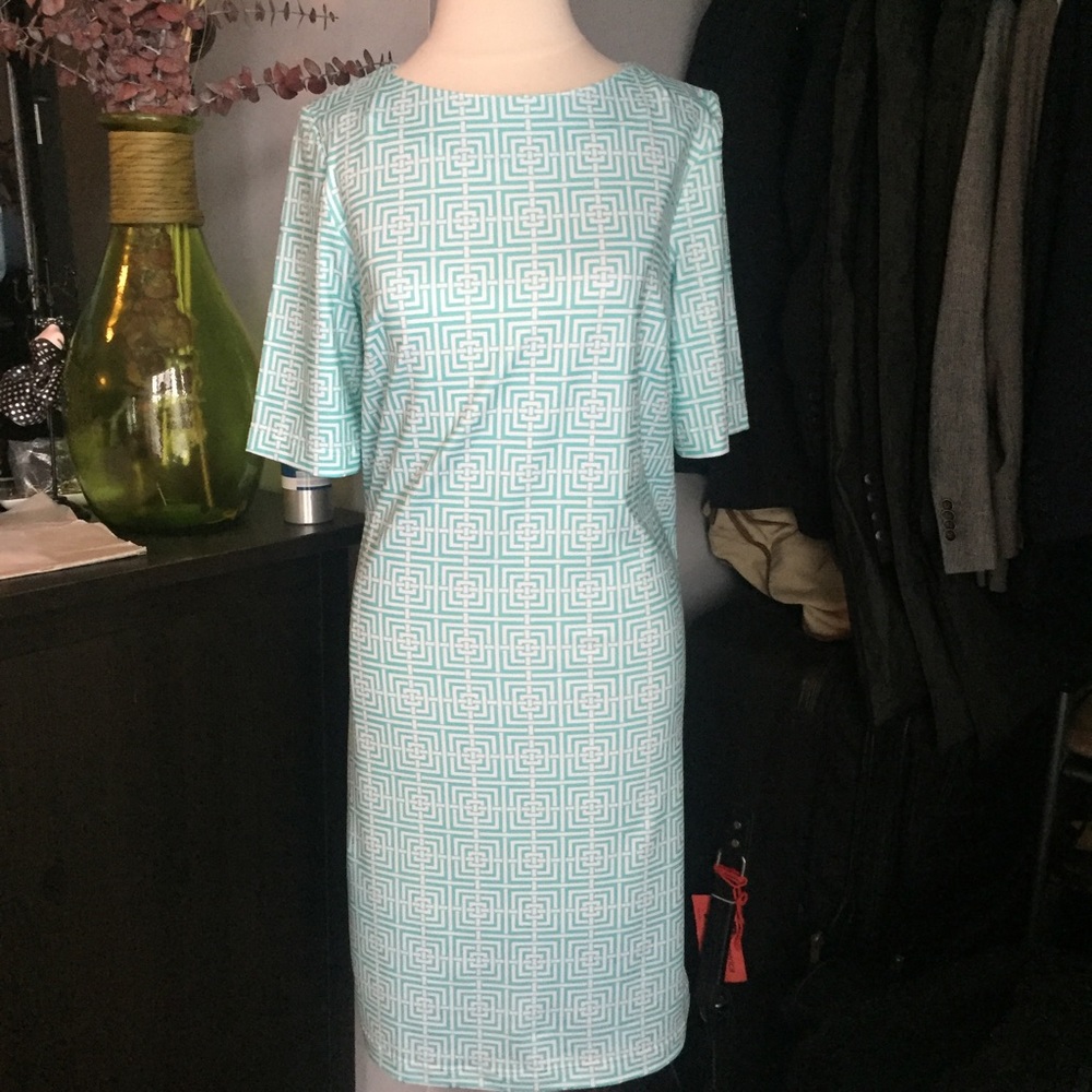 Elizabeth McKay Turquoise Jenna Sheath Dress