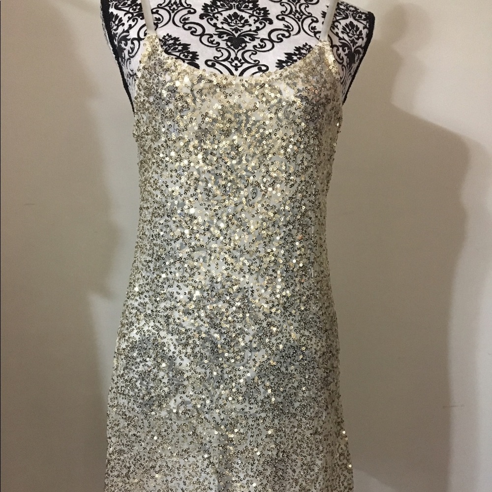 Slip Dress -sequined in vintage Gold-New No tags