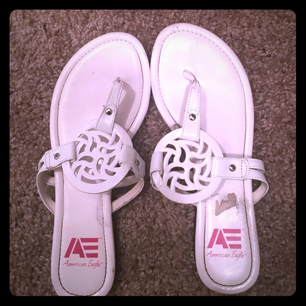 White sandals from American eagle