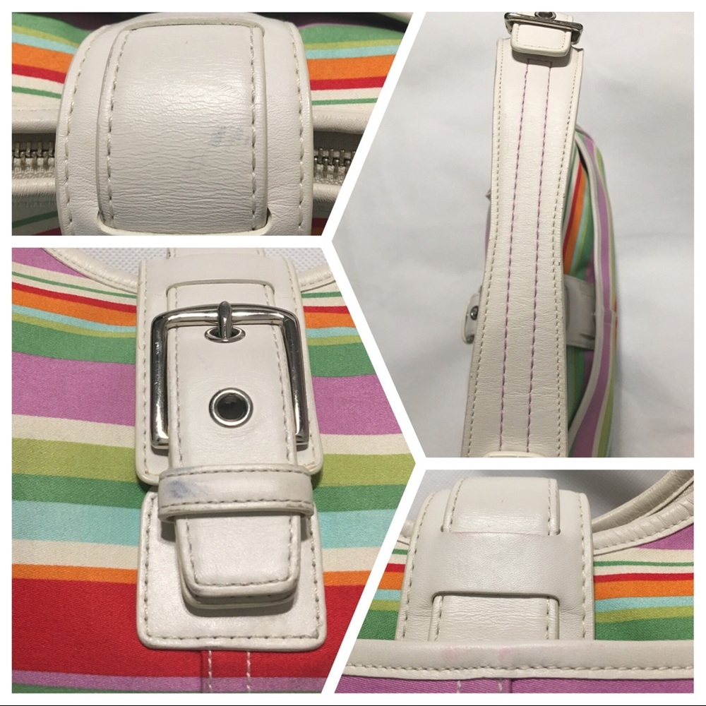 Coach Striped Hampton Hobo Vintage - Picture 8 of 8