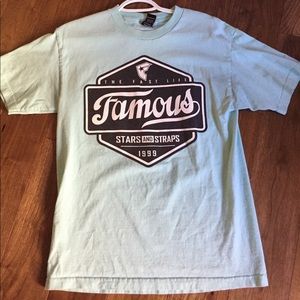 Teal Famous Stars and Straps T-Shirt
