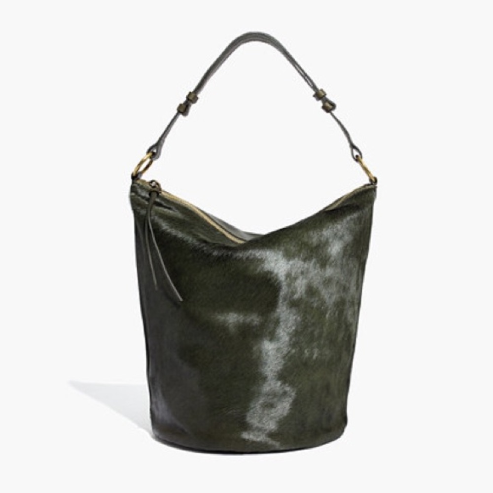 Madewell Lisbon O-ring Calf Hair Bucket Bag NWT