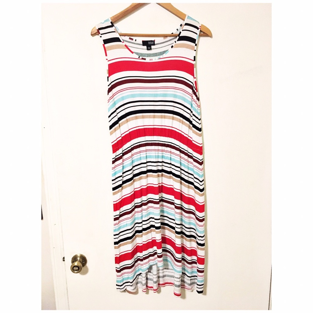Sold J C Penny Striped high/low dress (L)