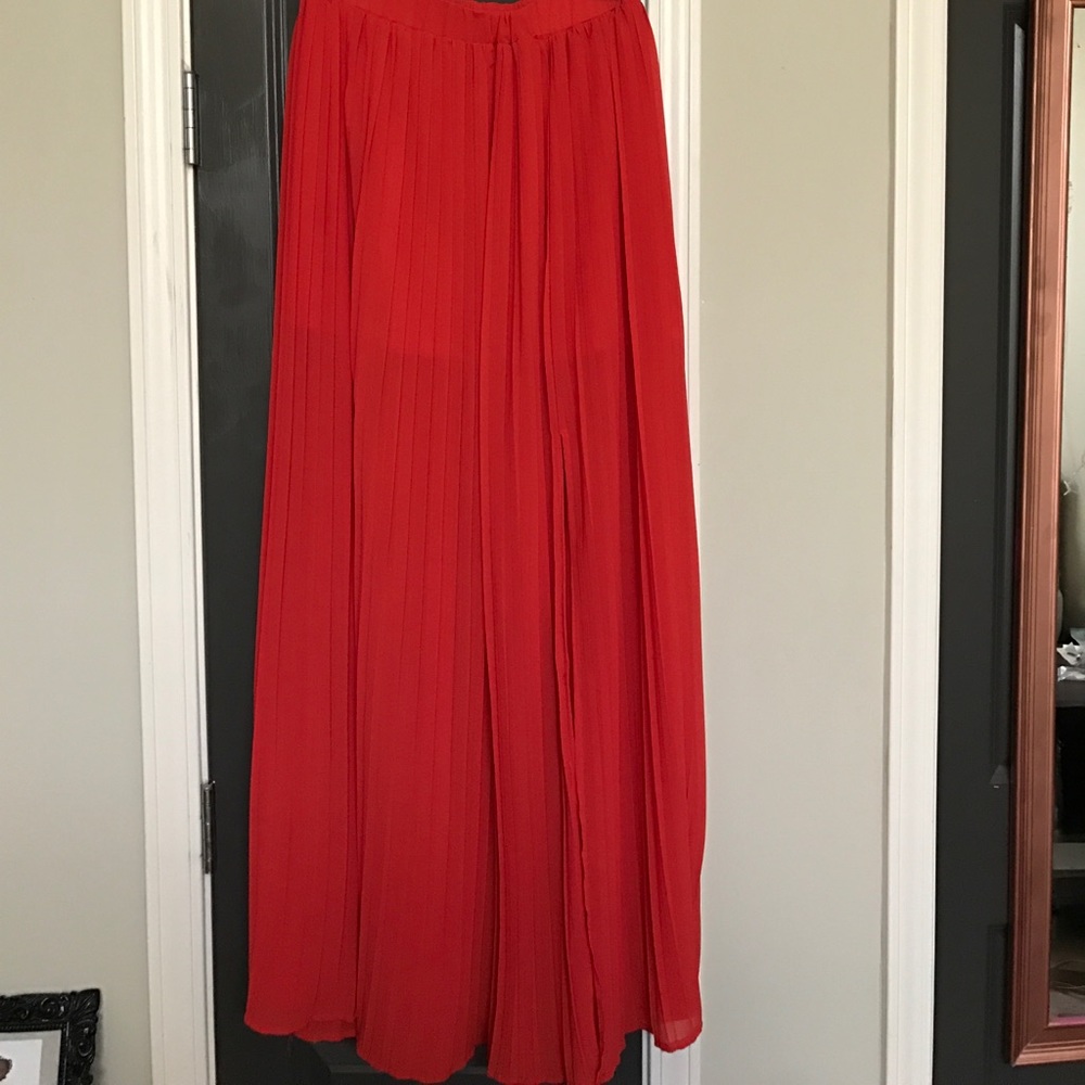 Red Maxi Shirt with Slit