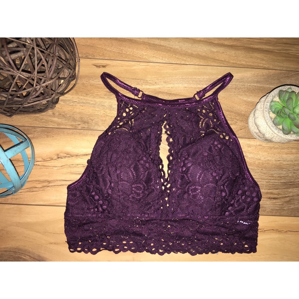 Maroon keyhole bralette