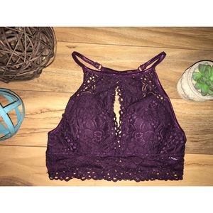 Maroon keyhole bralette