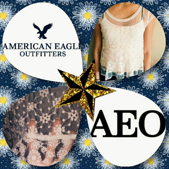 🎆SALE!!🎆American Eagle Outfitters Lace Top - Picture 1 of 8