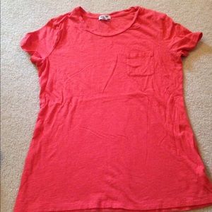 Coral pink pocket tee