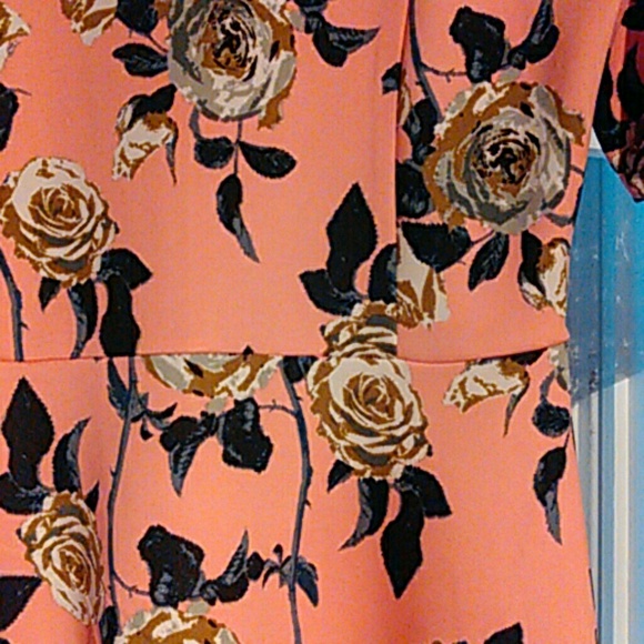 Peach Floral Skater Dress - Picture 2 of 5