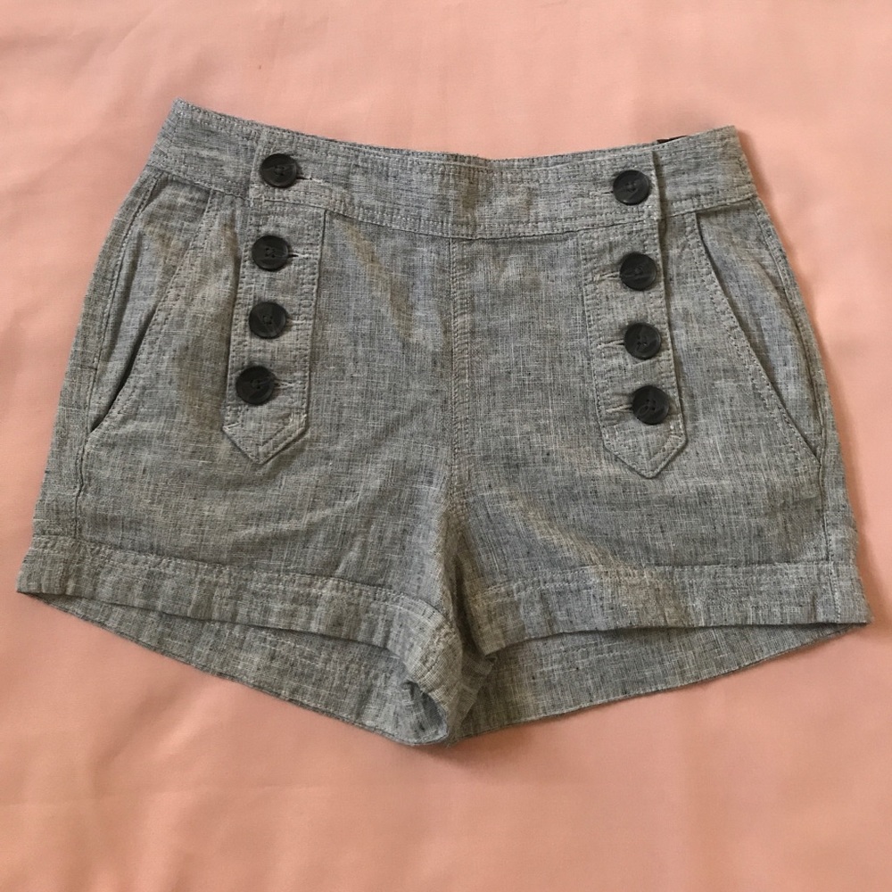 Express high rise cotton/linen shorts sailor style