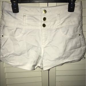 High Rise White Shorts