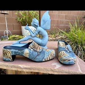 SALE Helle Comfort by Romu Distressed Fabric Clogs