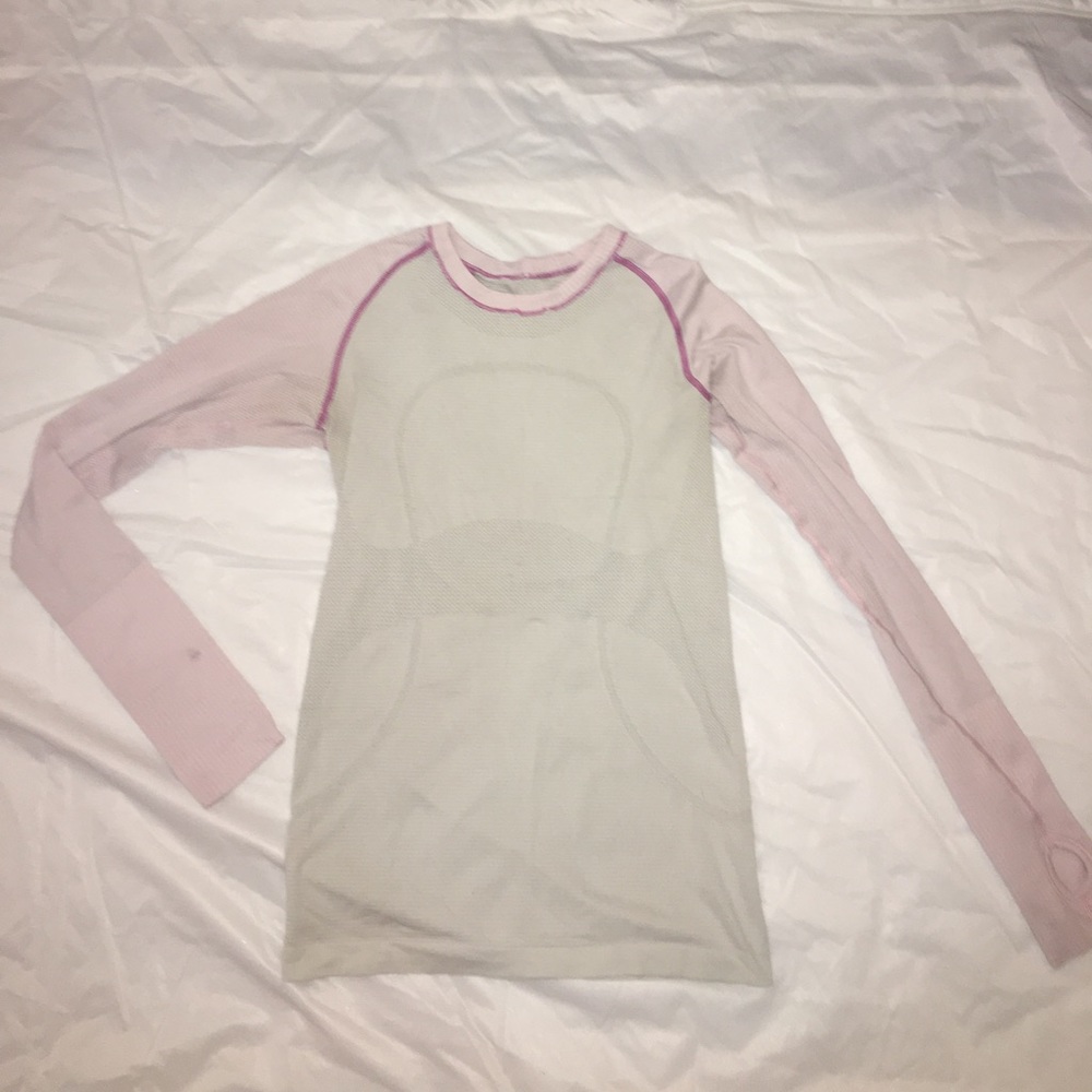 white and pink lulu lemon top