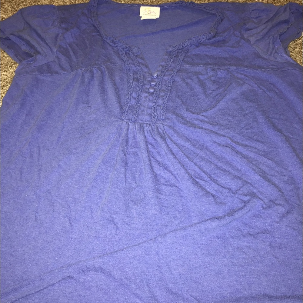 Blue Maternity Blouse