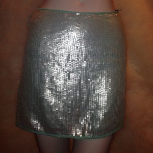 GianFranco Ferre aquamarine sequin skirt.