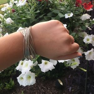 Silver Sparkly Bangle Bracelets