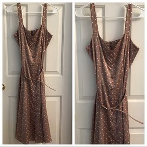 Beautiful Eva Mendes Floral Tan Belted Dress!!