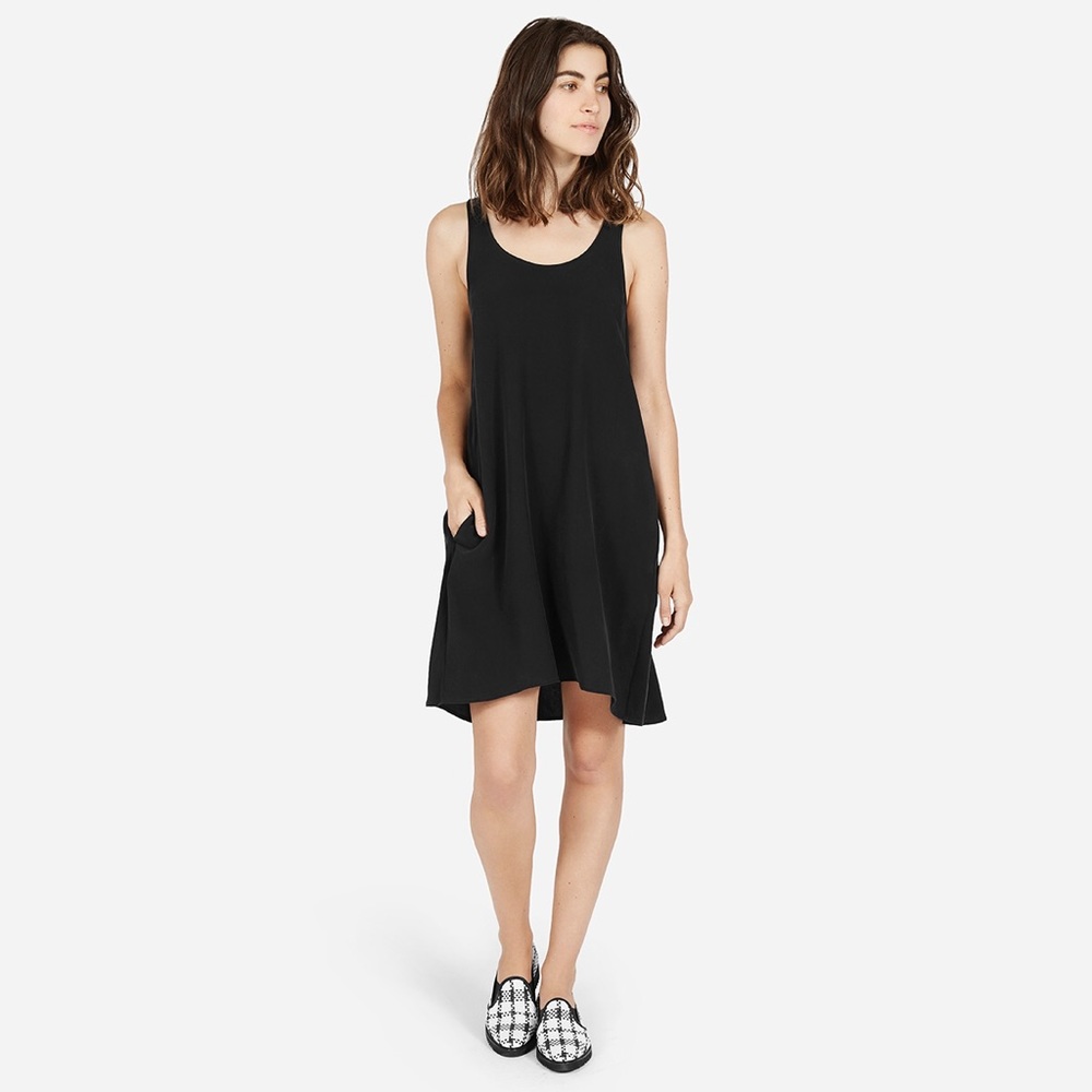 Everlane black slip dress M. EUC.