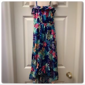 Cherokee Girls Maxi Dress Tropical Floral M 7/8