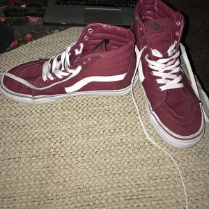 Women's 9 high top maroon vans. Lowest!