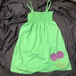 Hanna Andersson Girls Green Flower Sundress 130