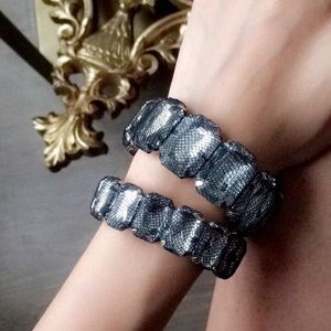 Forever 21 Lace Covered Crystal Diamond Bracelets