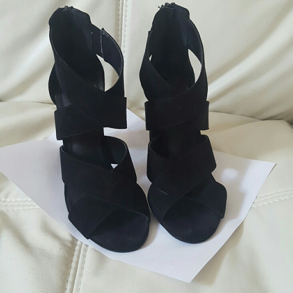 Black suede sandals