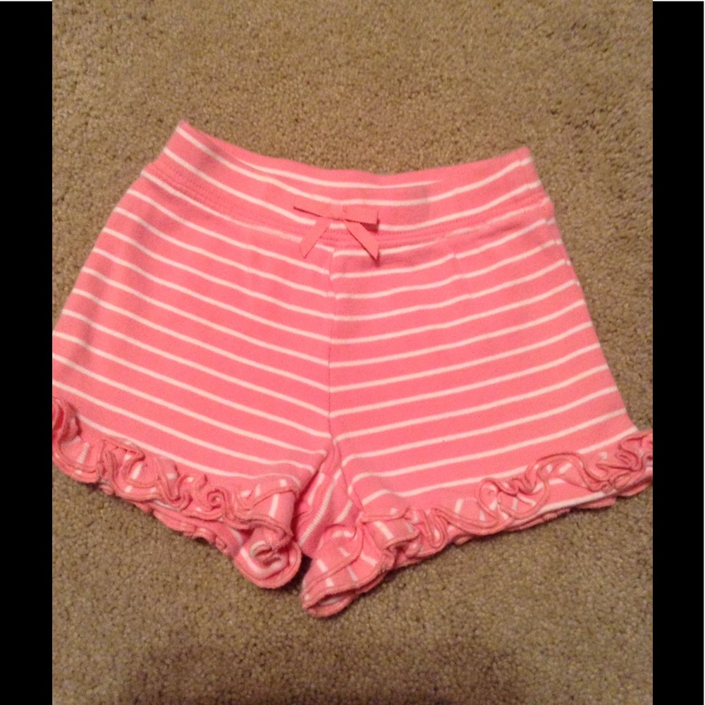 Pink white striped shorts