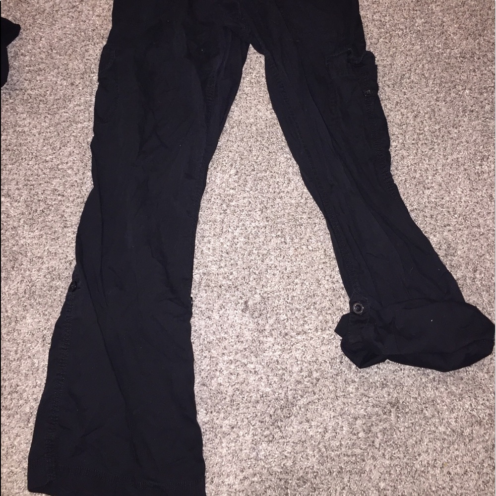 Black maternity cargo pants