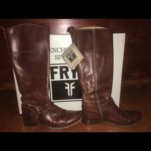 FRYE Melissa Harness Inside Zipper Boot (Redwood)